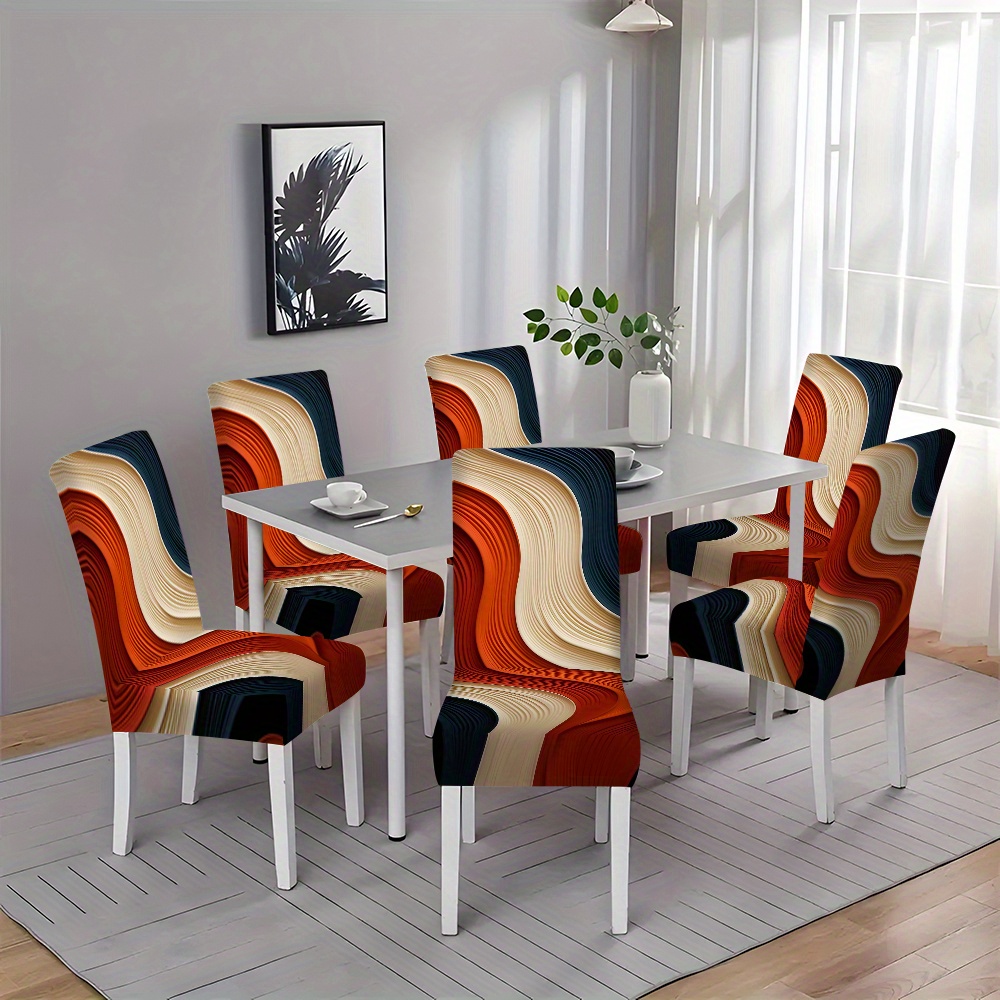 

2/4/6pcs Printed Element Chair Covers - Seat Cushion Covers - Dining Chair Covers - Chair Pads - Dustproof And Washable - Suitable For Home, Restaurant, And Living Room Decor