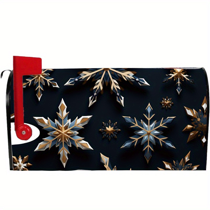 

Snowflake Pattern Magnetic Mailbox Cover - Durable Seasonal Outdoor Mail Wrap Decoration, 1pc, Festive Holiday Theme