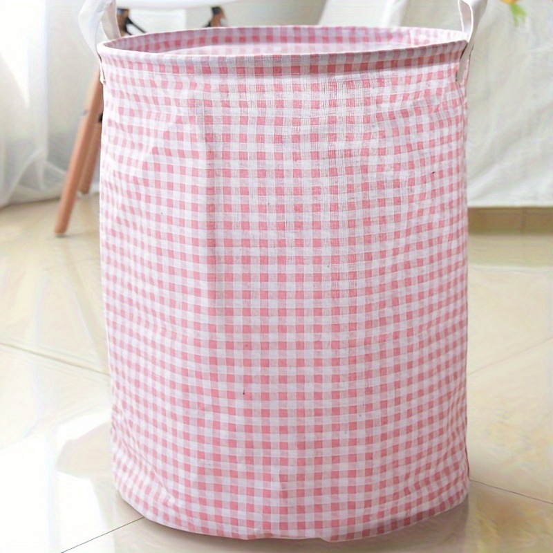 

Chic Pink Foldable Laundry Hamper - Fabric Storage Basket For Clothes, - Bedroom, Bathroom, Living Room & Dorm Decor