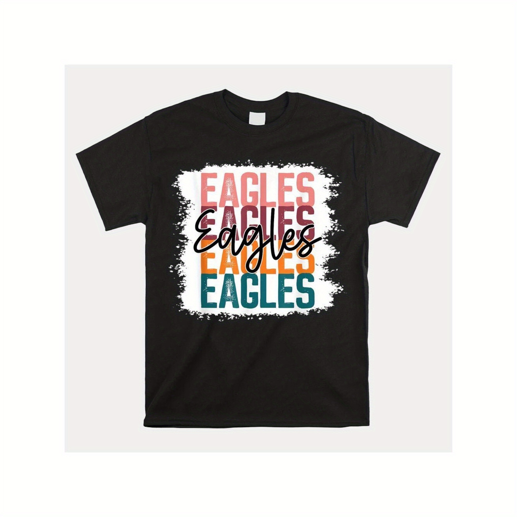 

Colorful Repeated Eagle Pattern Cotton Boutique All-match T-shirt