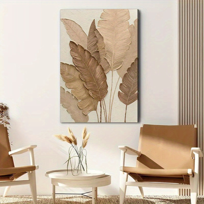 

1pc 40*60cm/ 16*24in Wooden Printed Leaf Canvas Wall Poster, High Quality Decorative , Home Wall Decoration, Ideal Gift For Living Room Hallway