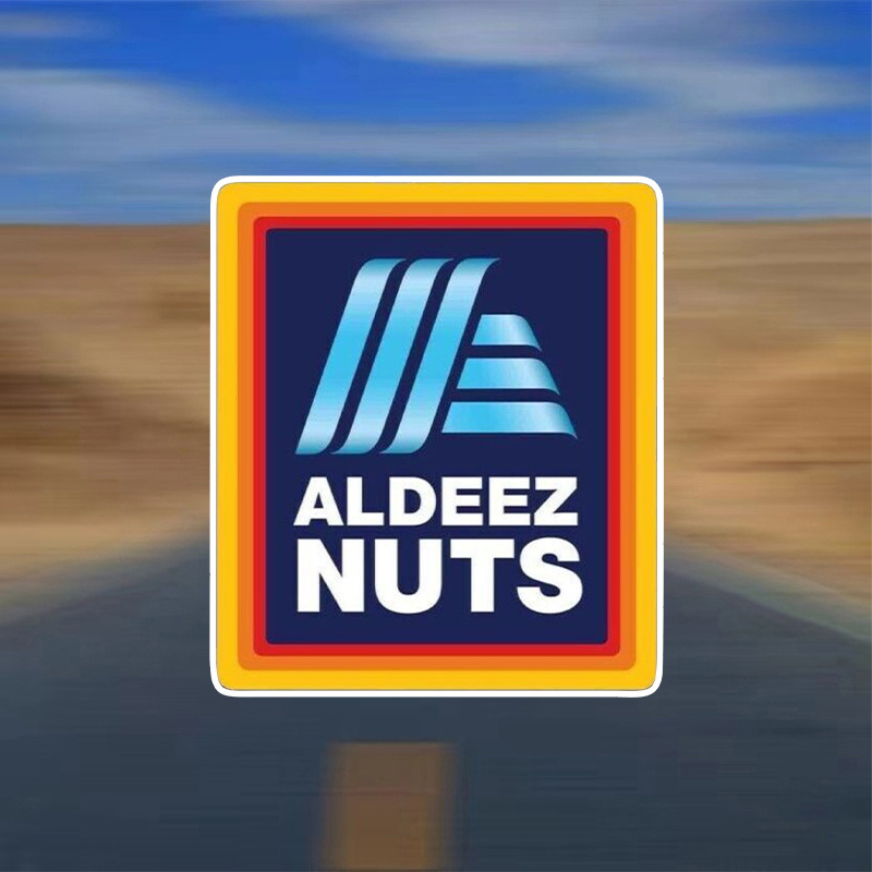 

Aldeez Nuts Vinyl Decal Stickers, Humorous Emblem Design, Self-adhesive, Single Use, Ideal For Vehicle And Plastic Surface Decoration