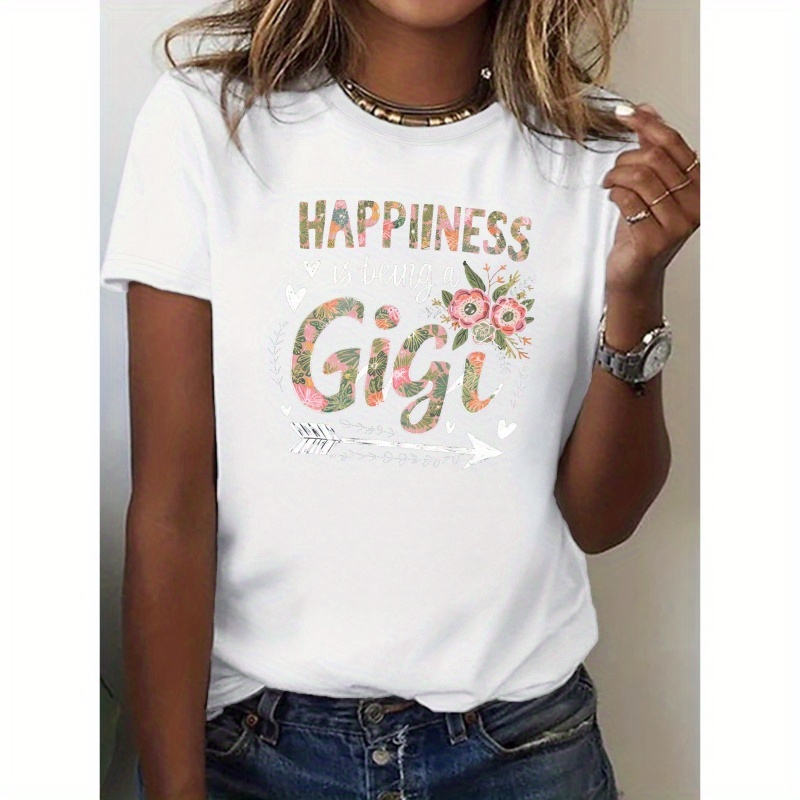 

Happiness Gigi Sweet Tees In Casual Crew Neck, Natural Cotton Made, Comfort Fit T-shirt