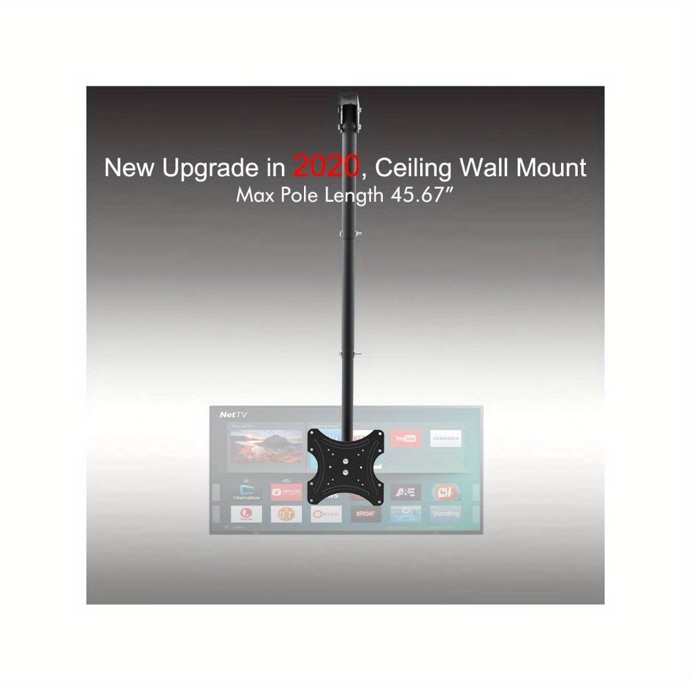TEMU Tmc-7004 Ceiling Mount Tv Wall Bracket Roof Rack Pole Retractable For 32-55 Inch Flat Screen