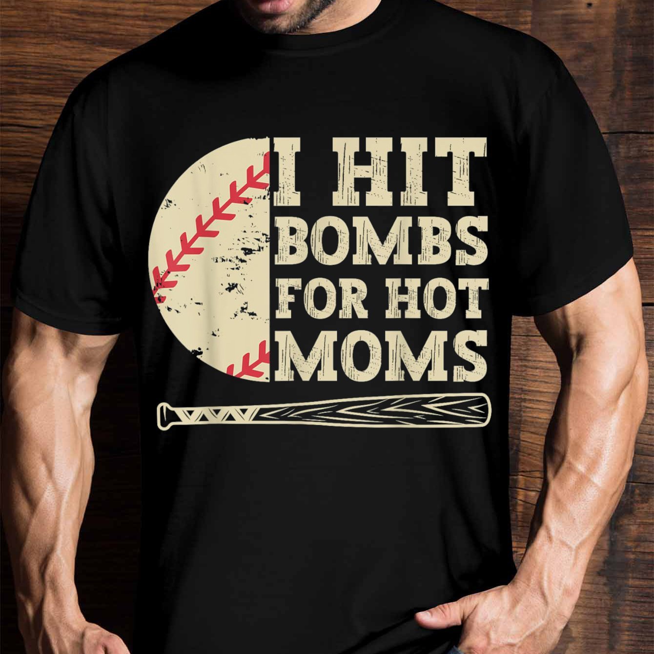 

I Bomb Bomb/ Baseball/ Softball T-shirts For Hot Moms Men's Graphic T-shirts With Fun Slogans, With Classic Fit, Crewneck T-shirts