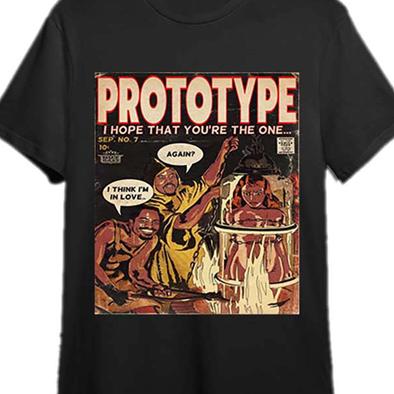 

Prototype T-shirt Retro 90s T-shirt 340855 Fun Men's Short Sleeved Graphic T-shirt Series Black Pr