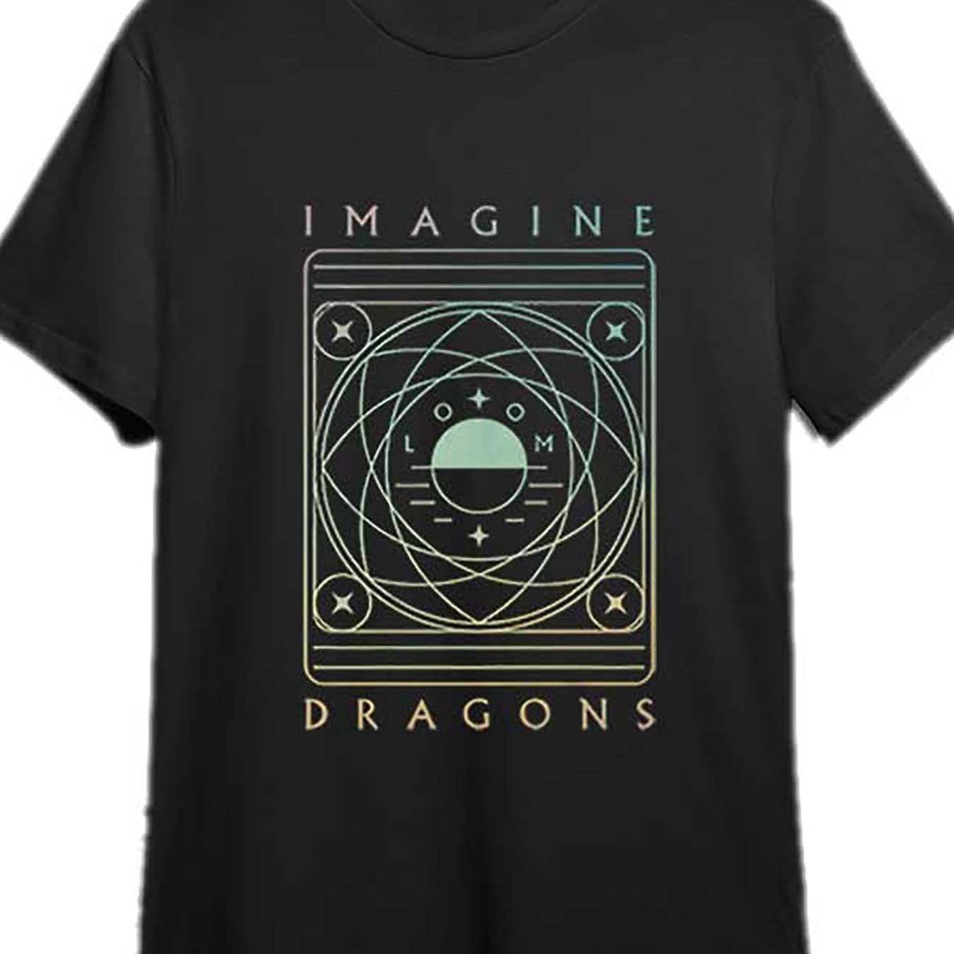 

Imagine Dragon, Fabric T-shirt 336227 Fun, Men, Short Sleeved, Graphic T-shirt Series, Black Pr