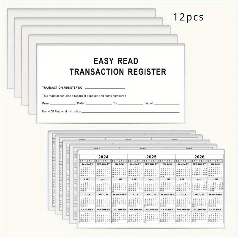 

12-pack Checkbook Registers For - , No Feather, Suitable For 14+