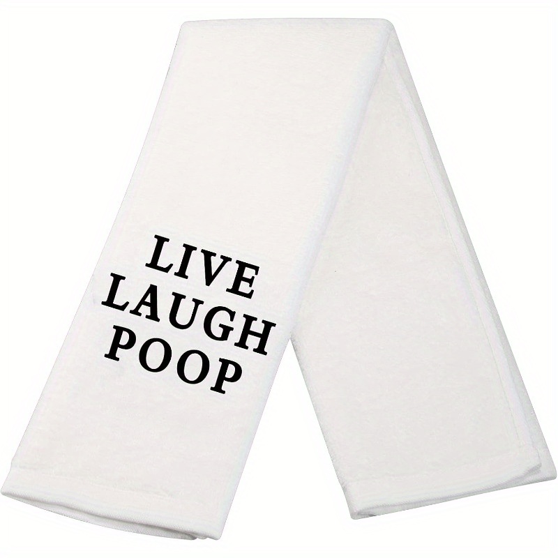 

Live Laugh Poop" Funny Bathroom Hand Towel - Super Soft Polyester, Machine Washable, Modern Space Theme, 18x26 Inches - Perfect Housewarming Gift