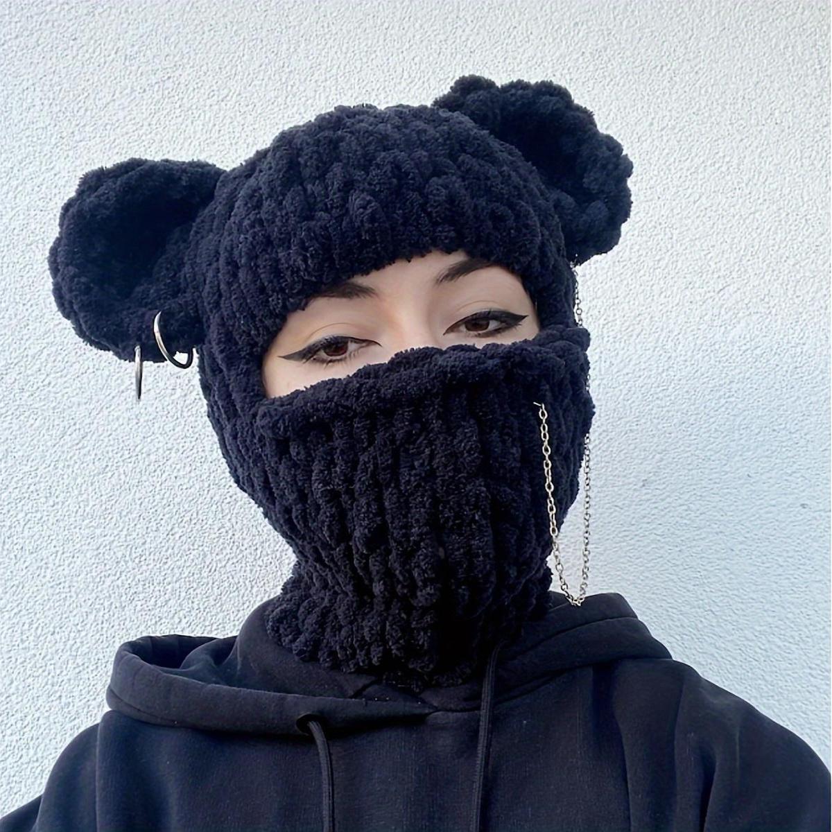 

Cozy Knitted Bear Hat With Removable Mask - Breathable Hat For Women & Girls-intimate Design, Of -halloween Gifts, Valentine's Day Gifts, Christmas Gifts, Easter Gifts