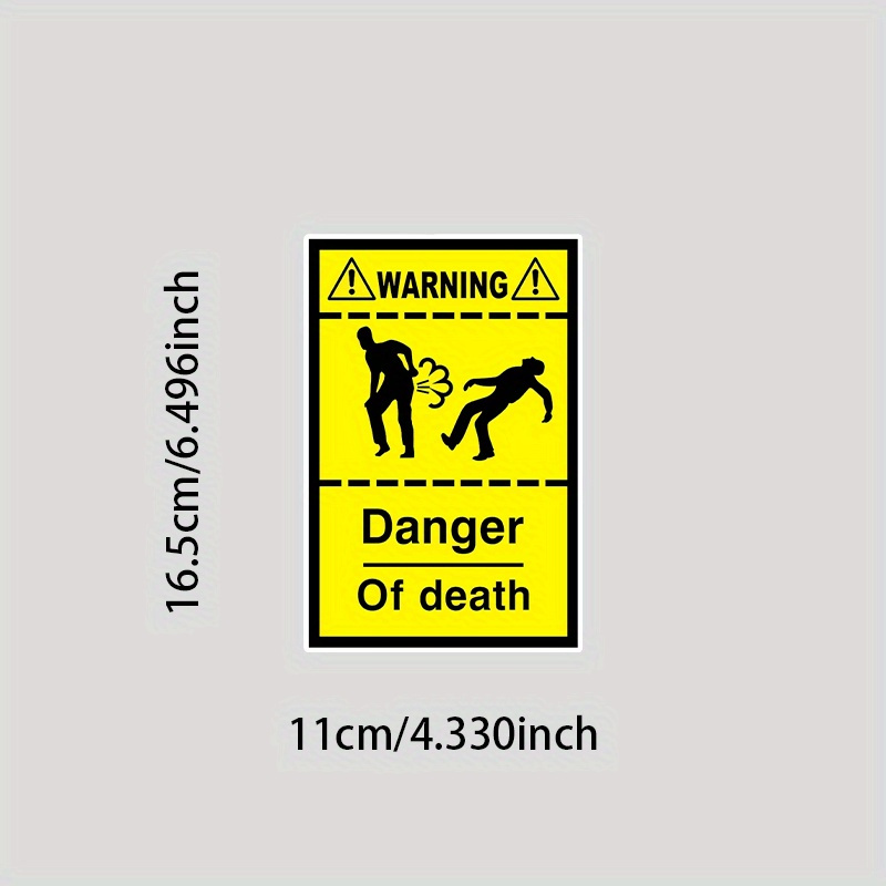 funny fart warning car sticker durable pet material yellow Temu