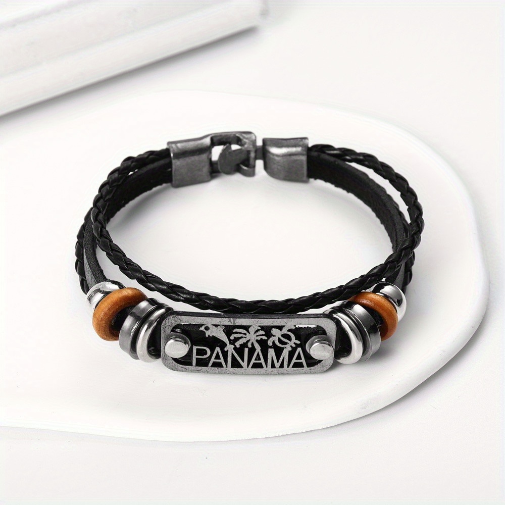 BLACK LEATHER DOLPHIN BRAIDED hot BRACELET SET