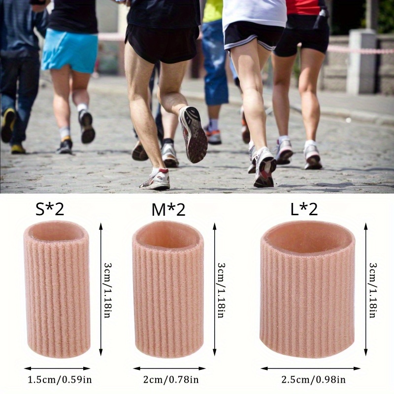 6pcs Toe Tube Toe Covers, Fiber Fabric Toe Separator