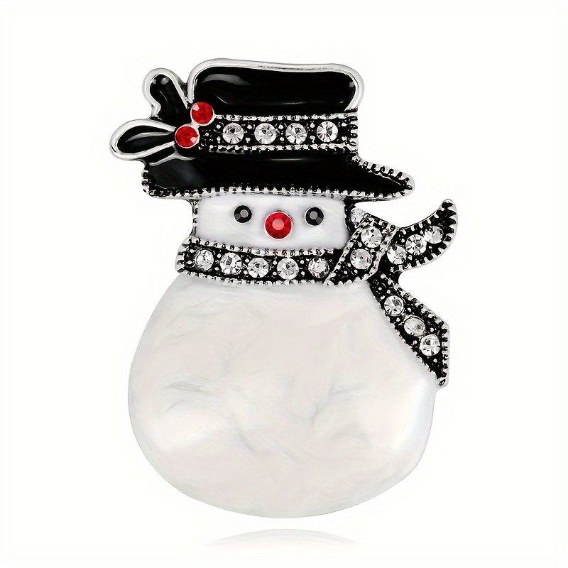 

2 Pcs White Snowman Shape Brooch Cartoon Animation Pins For Clothing, Bags, Hats, Accessories, Diy Crafts, Christmas Gifts