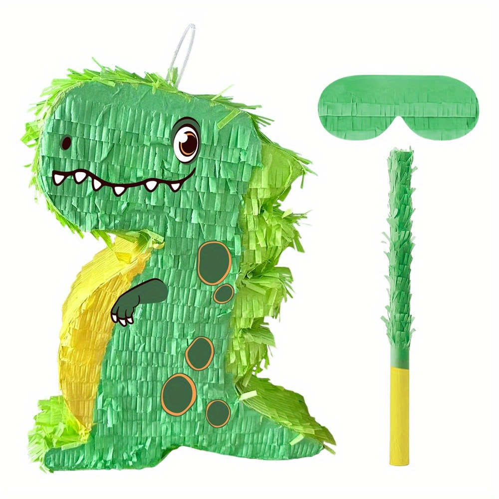 

1 Set, Dinosaur Pinata Bundle With A Blindfold And Bat, Perfect For Birthday Parties, Animal Theme Parties, Decorations