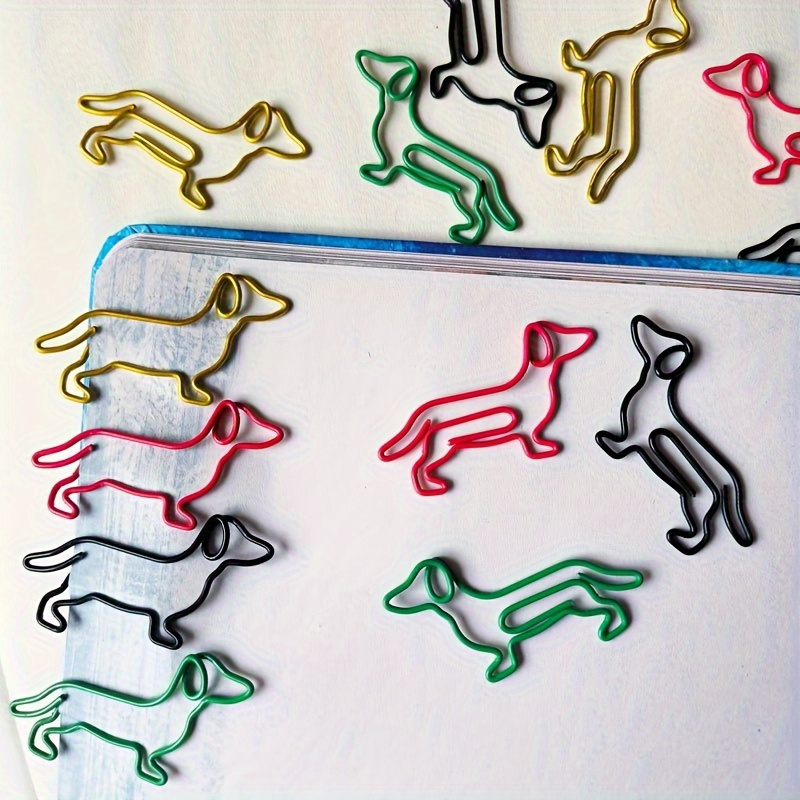 

20 Pcs Dachshund-shaped Paper Clips, Iron Material, Fun Office Supplies & Stationery