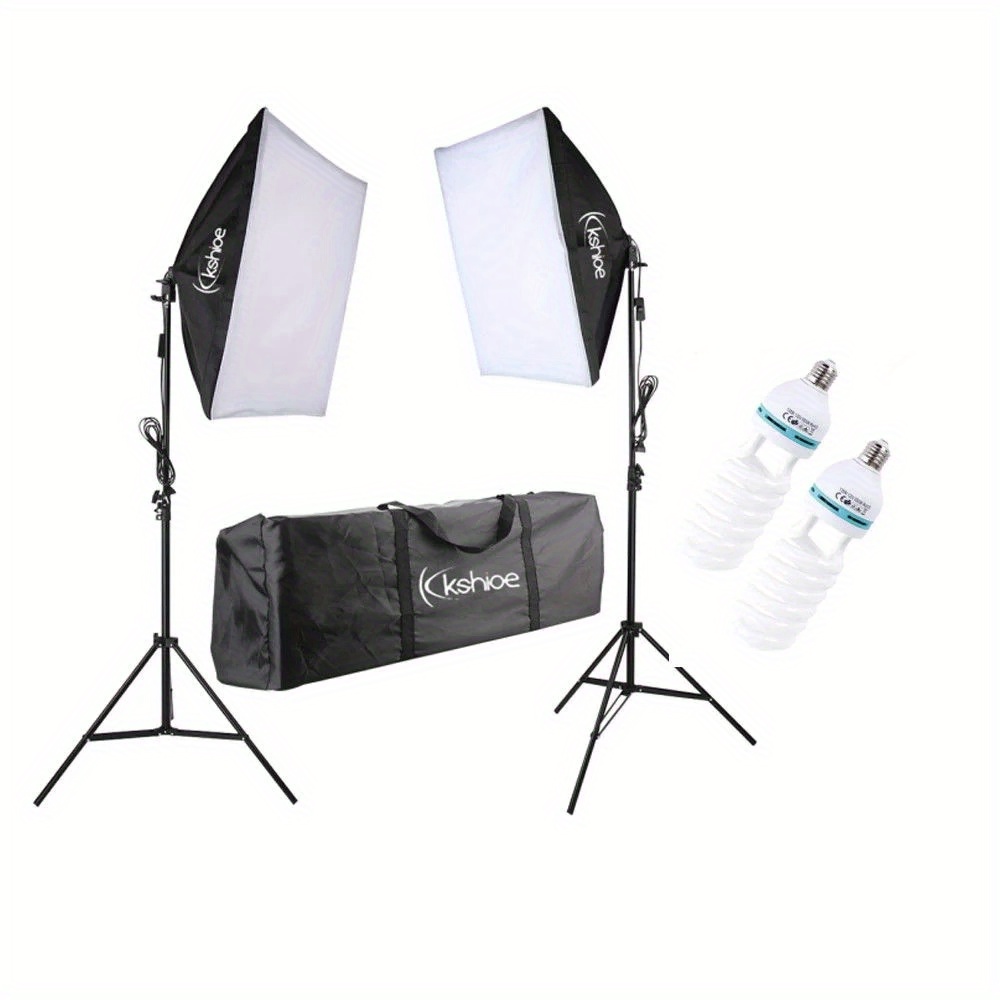 * 2pcs Large Softbox with Stand 135W Bulb Photography Photo Studio Light Kit