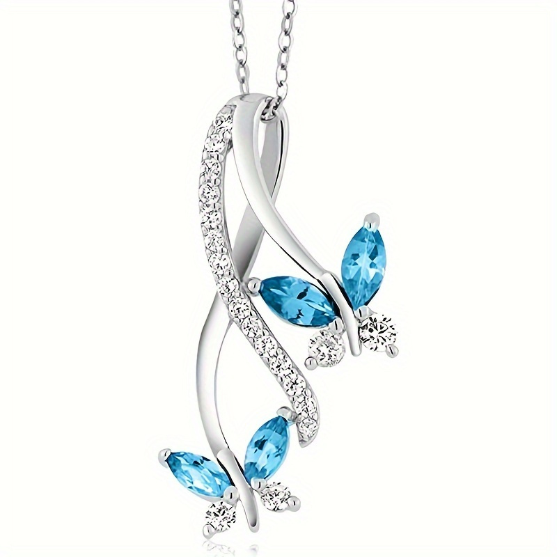 Image of 1pc Women's Fashion Pendant Necklace Spring Summer Inlaid Synthetic Zirconia Pendant Casual Elegant Necklace For Daily Wear