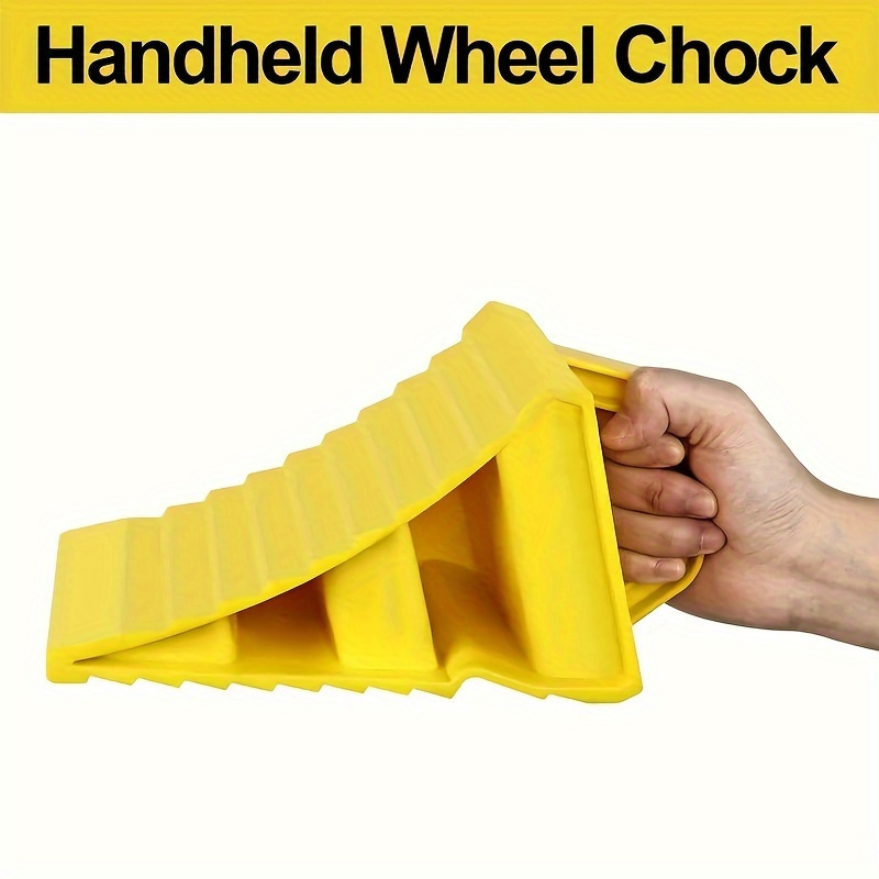 

1pc Handheld Pe Wheel Chock With Handle - Anti-slip Tire Block For Small Vehicles, Vehicle Parking Safety, Slope Parking Aid