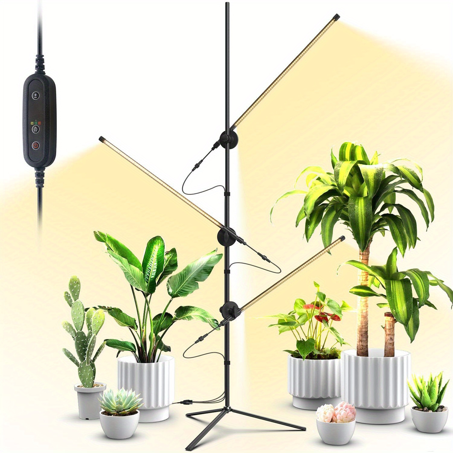 

Grow Light With Stand For Indoor Plants, 3 Head 45w 168 Leds Adjustable Plant Light, 59'' H Tall Premium Aluminum Tripod Floor Stand For Indoor Gardening And Home Decoration