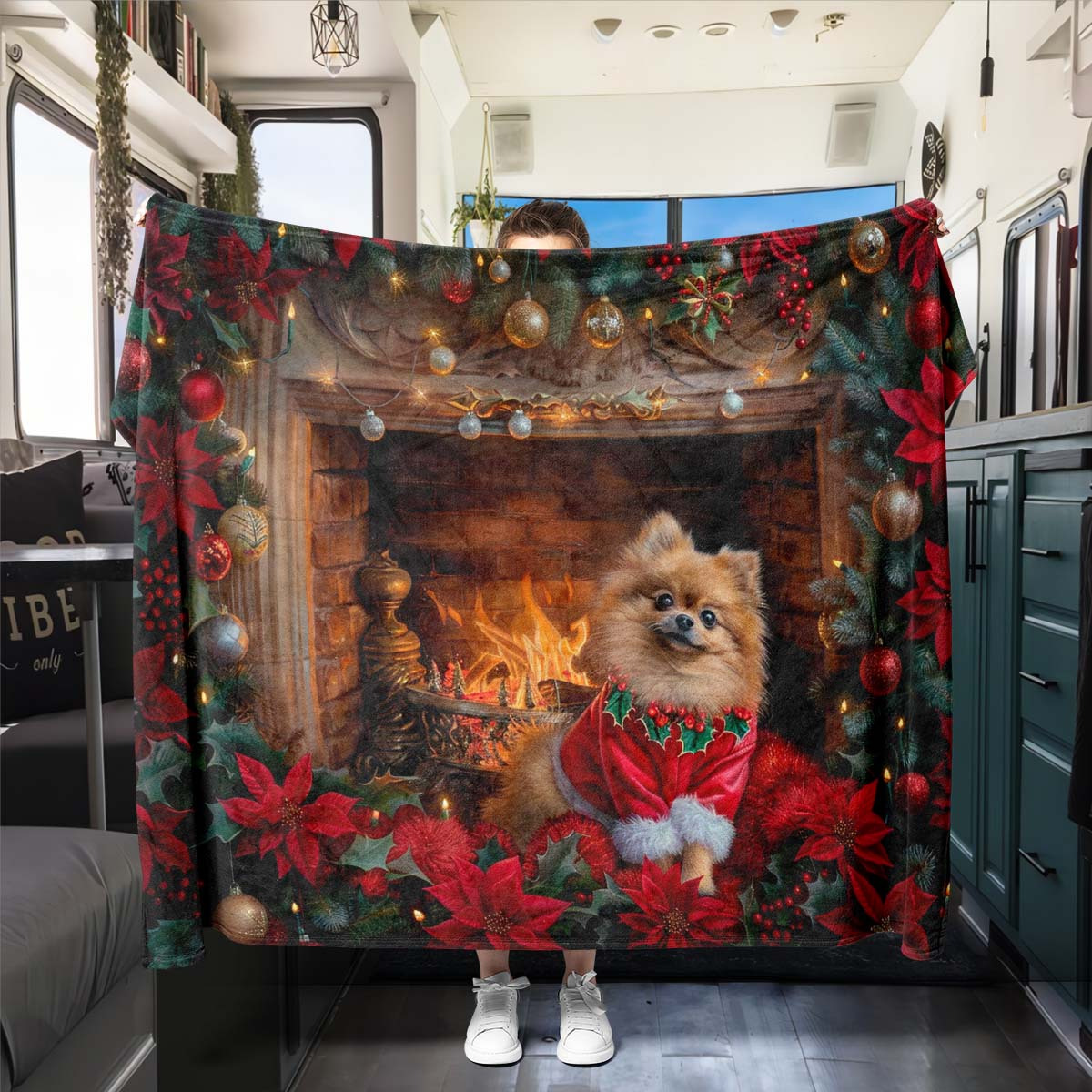 

Christmas Pomeranian Blanket - Polyester, For & Use