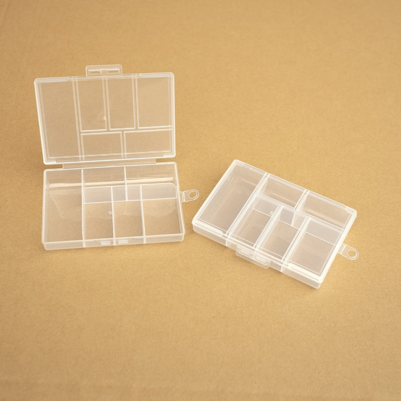 2pcs Cajas Organizadoras de Plástico Transparentes de Compartimentos para  Cuentas y Tornillos Duraderas, con de Cierre a Presión de
