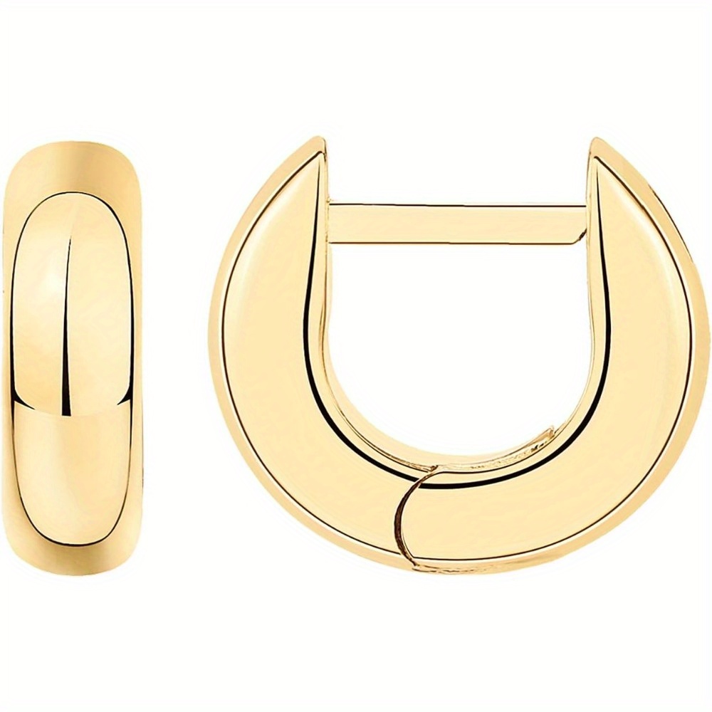 

14k Golden Plated 925 Sterling Silver Post Ultra Earring | Women's Mini Hoop Earrings | Golden Plated Small Hoops