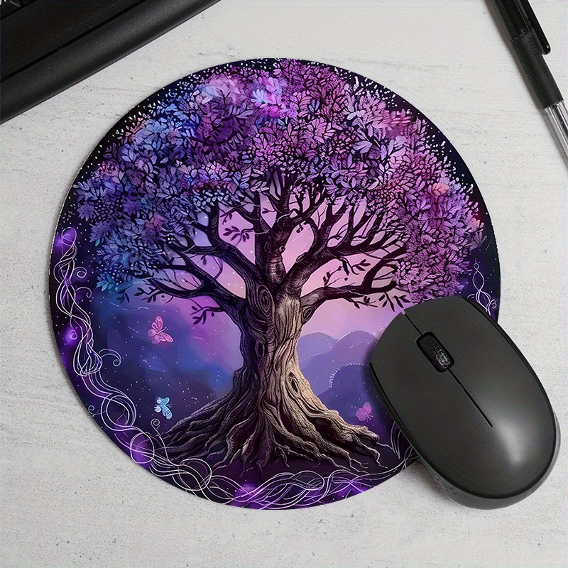 

1pc Round Mouse Pad - Waterproof, Non-slip Rubber Base, & Portable - Ideal For Gamers, Office, And Study - Perfect Gift, Nonslip Desk Mat| Design| Mouse Pad, Mouse Pads For Desk