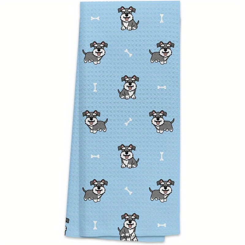 

Contemporary Mini Schnauzer Kitchen Towel Set - 1-piece, 18x26 Inches, Fantasy-themed, Super Soft Woven Polyester Blend, Machine Washable Oblong Hand Towel For Kitchen Decor