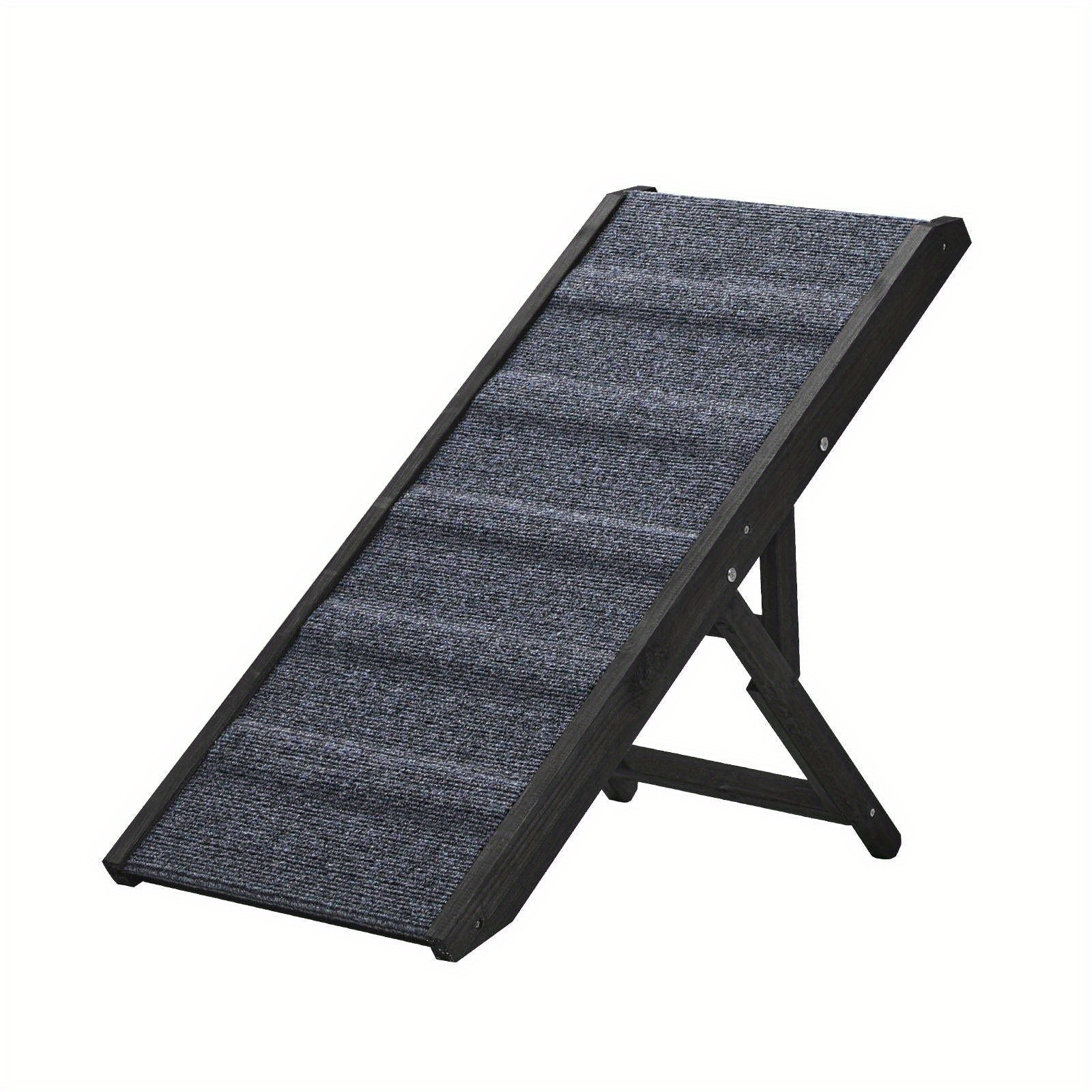 TEMU Adjustable Height Dog Pet Ramp, 90cm Foldable Wooden Frame With Anti-slip Surface - Ideal For Beds, Sofas, And Cars, Sturdy Metal Construction,