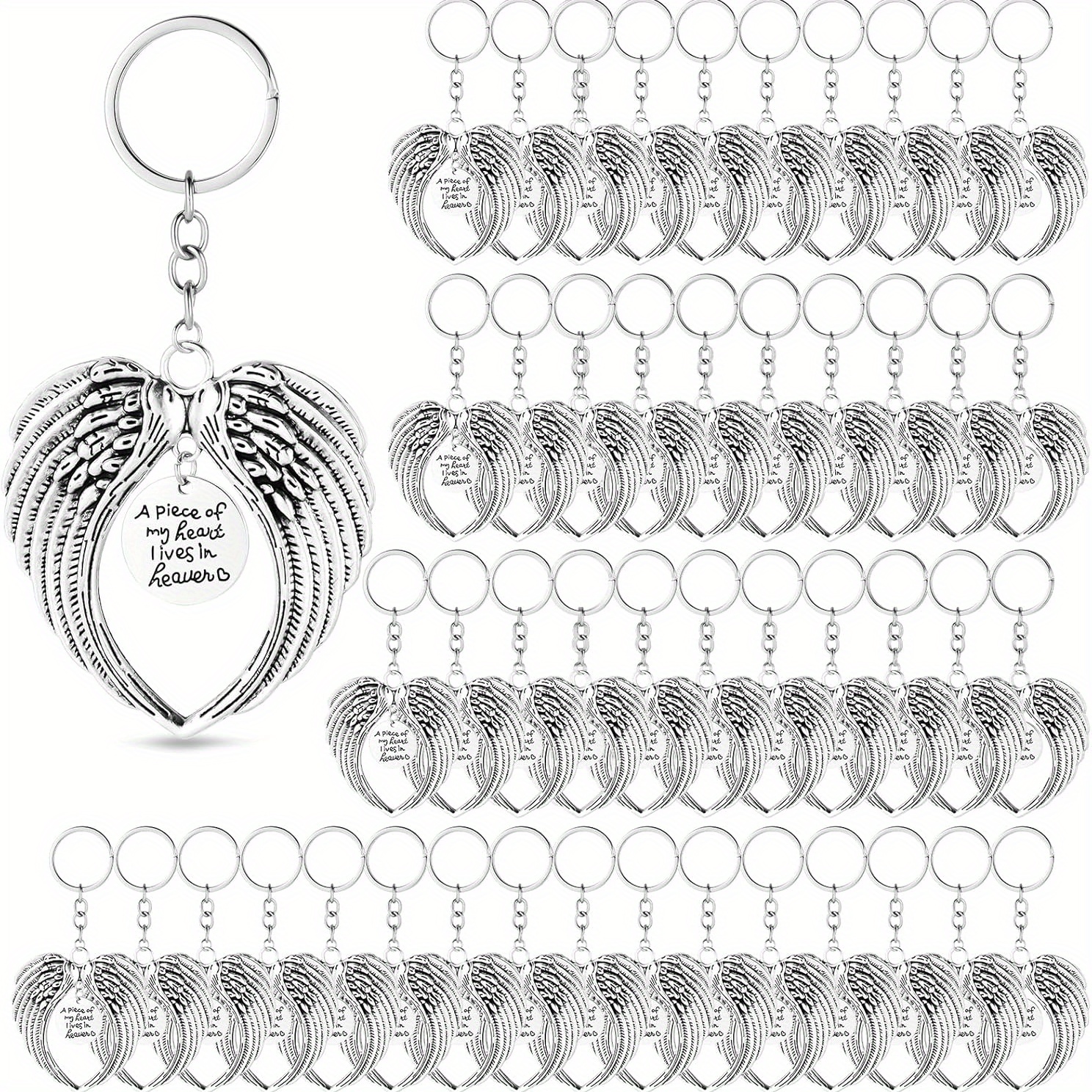 10pcs diy angel wings keychain pendant kit alloy Temu