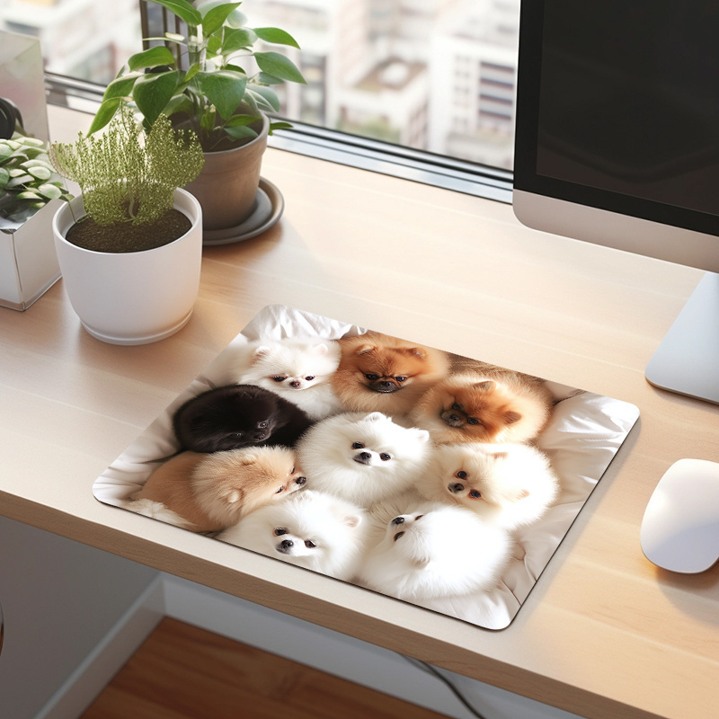 

Pomeranian Pattern Mouse Pad - , Desk Mat For , & Use - , Thickened -