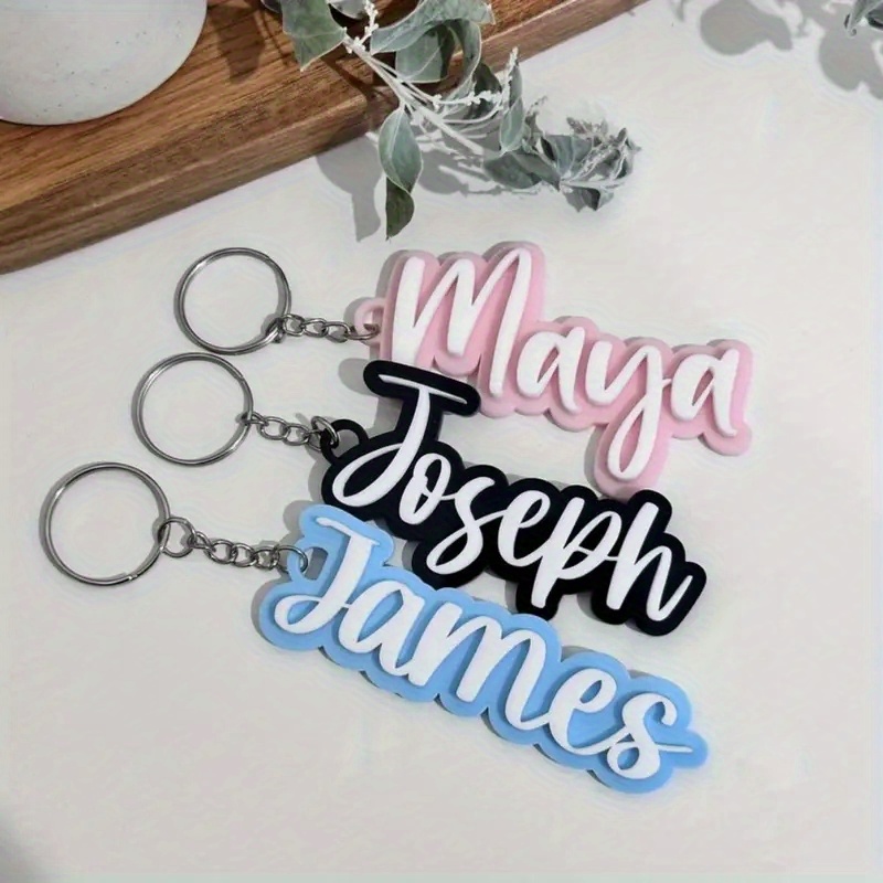 

1 Pc Custom Acrylic Name Keychain - Personalized Bag Tag Pendant With Vibrant Macaron Hues, & Friends Gift For Holidays, No Electricity Needed