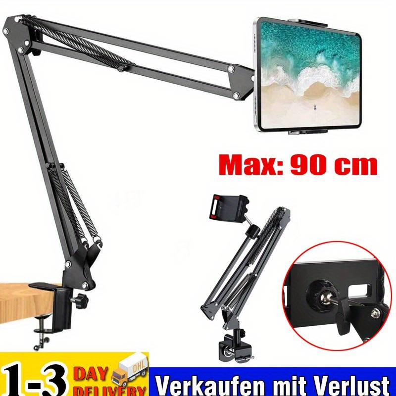 Image of 90cm Halterung Tisch Bett Ständer Verstellbar Für Tablet Smartphone Neu