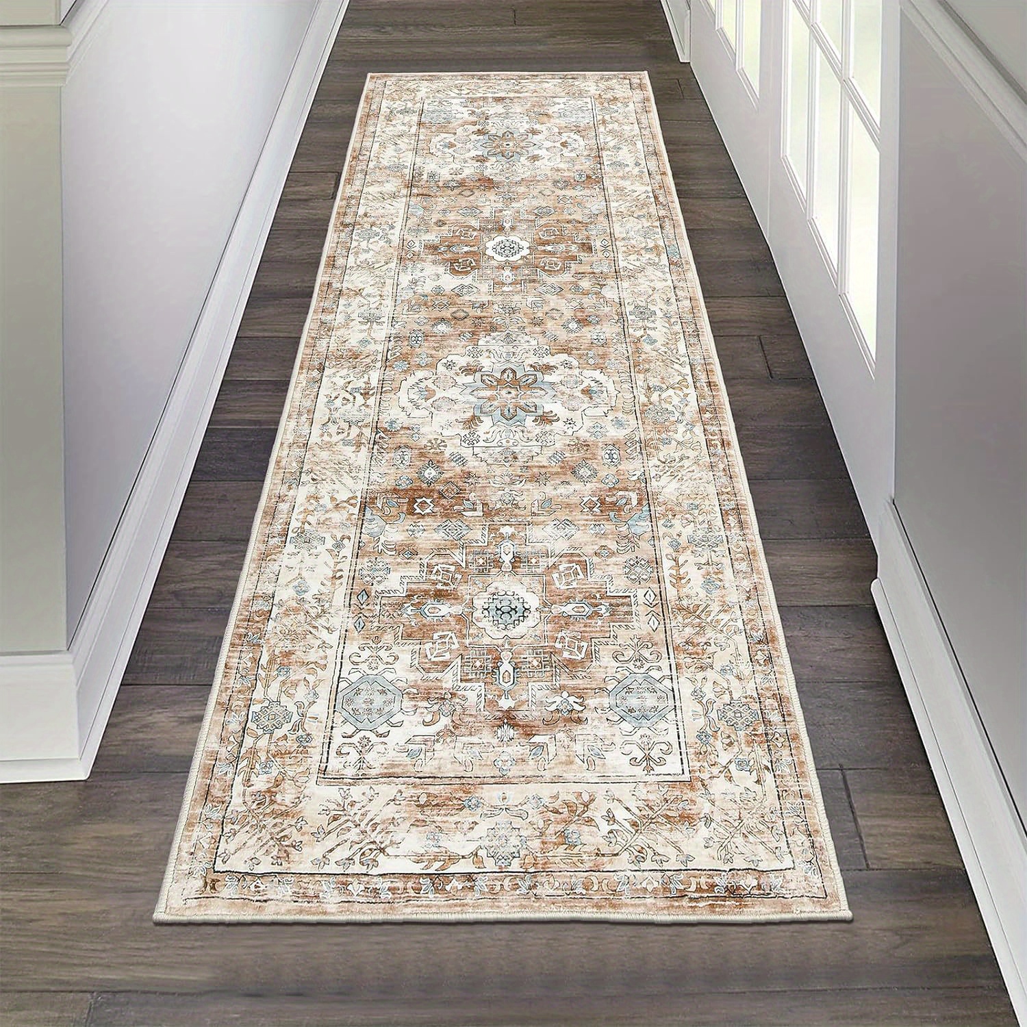 hallway runner rug boho washable runner rugs with rubber backing non slip carpet runner for   farmhouse rug runners for kitchen laundry room entryway bathroom