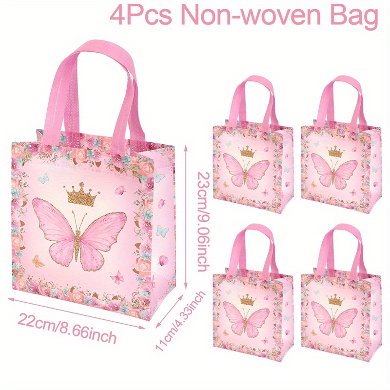 

4pcs Gift Bags - Reusable Non-woven For Shopping, Weddings, Birthdays & Parties