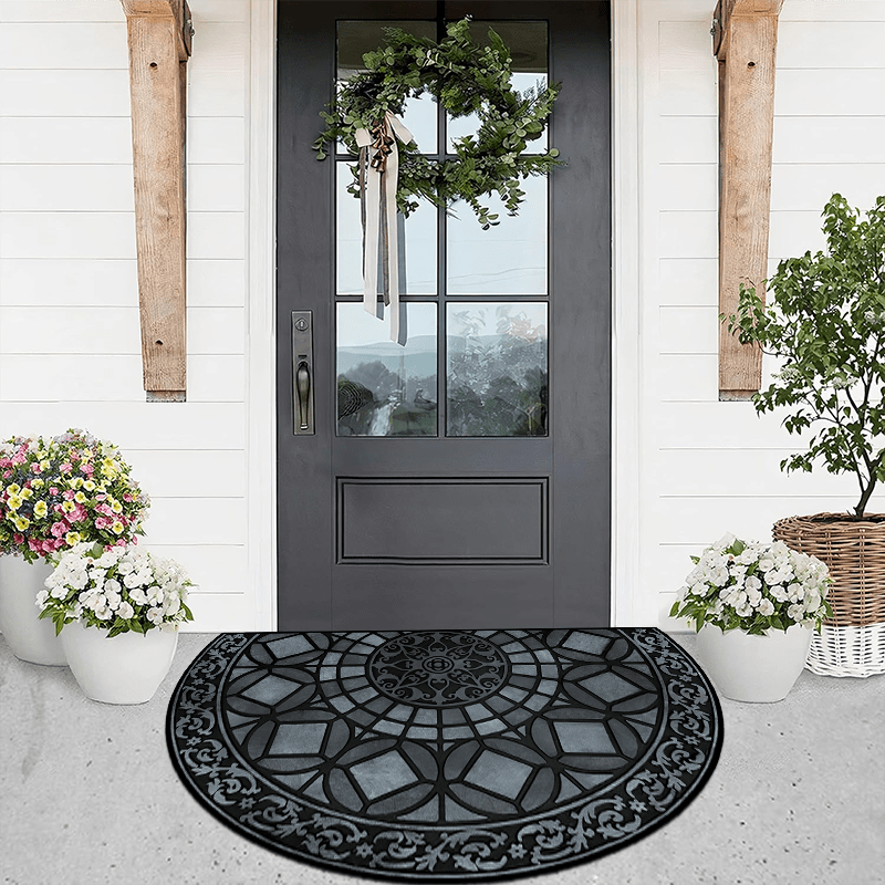 luxury   welcome mat thick non slip high quality   with dot plastic bottom for home decor retro style door bedroom balcony carpet details 3