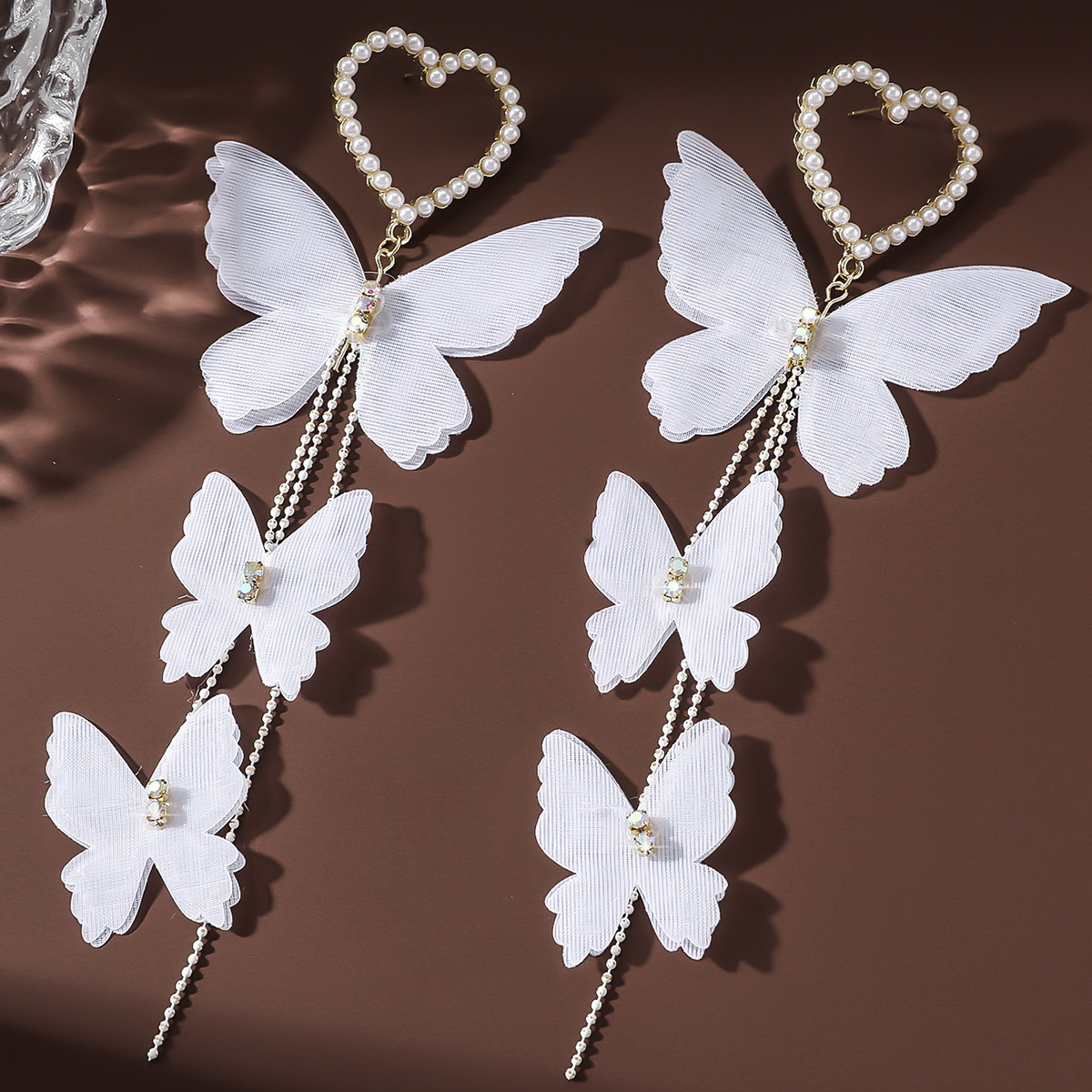2pc Bohemian Butterfly Inlaid Bracelet & Earrings Set