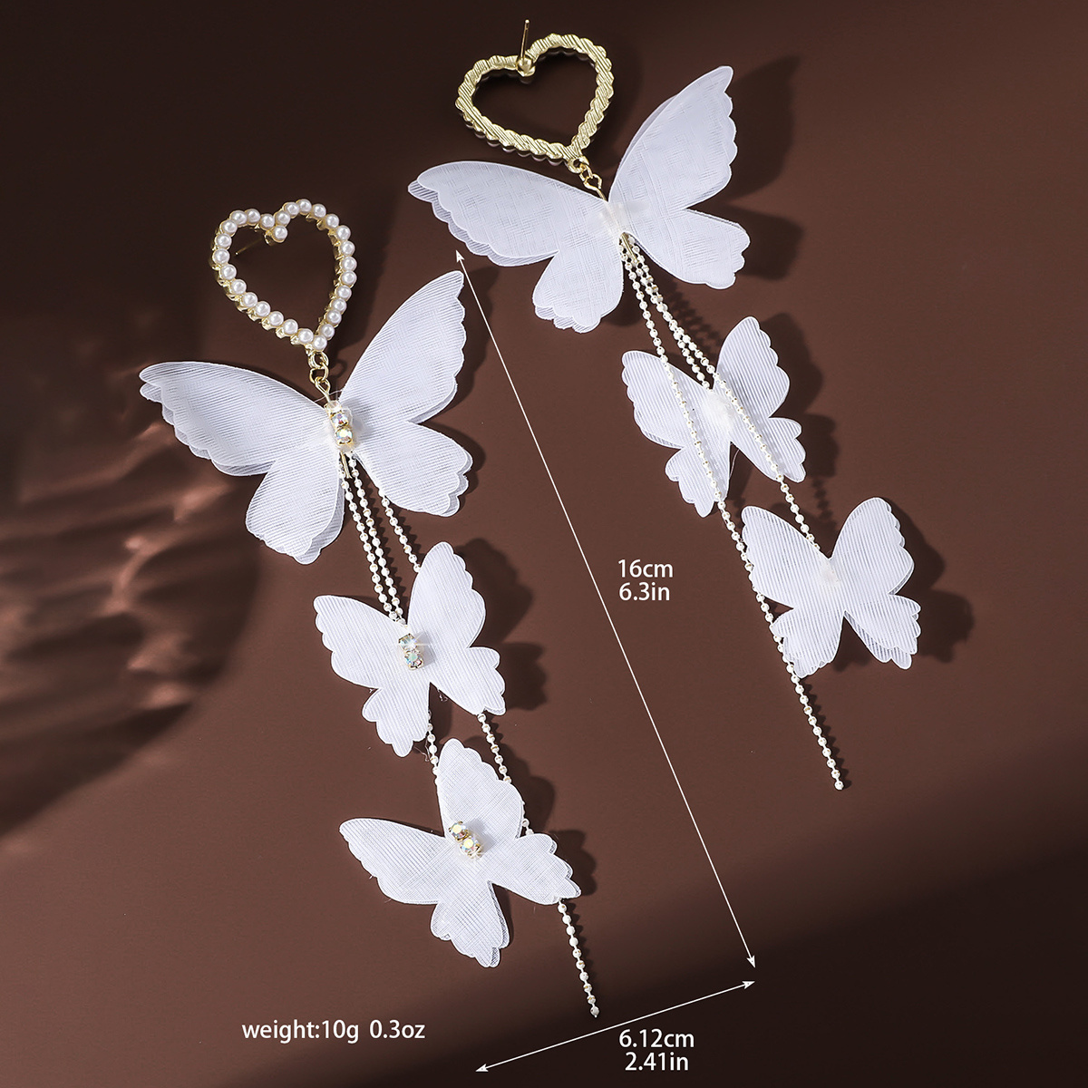 2pc Bohemian Butterfly Inlaid Bracelet & Earrings Set