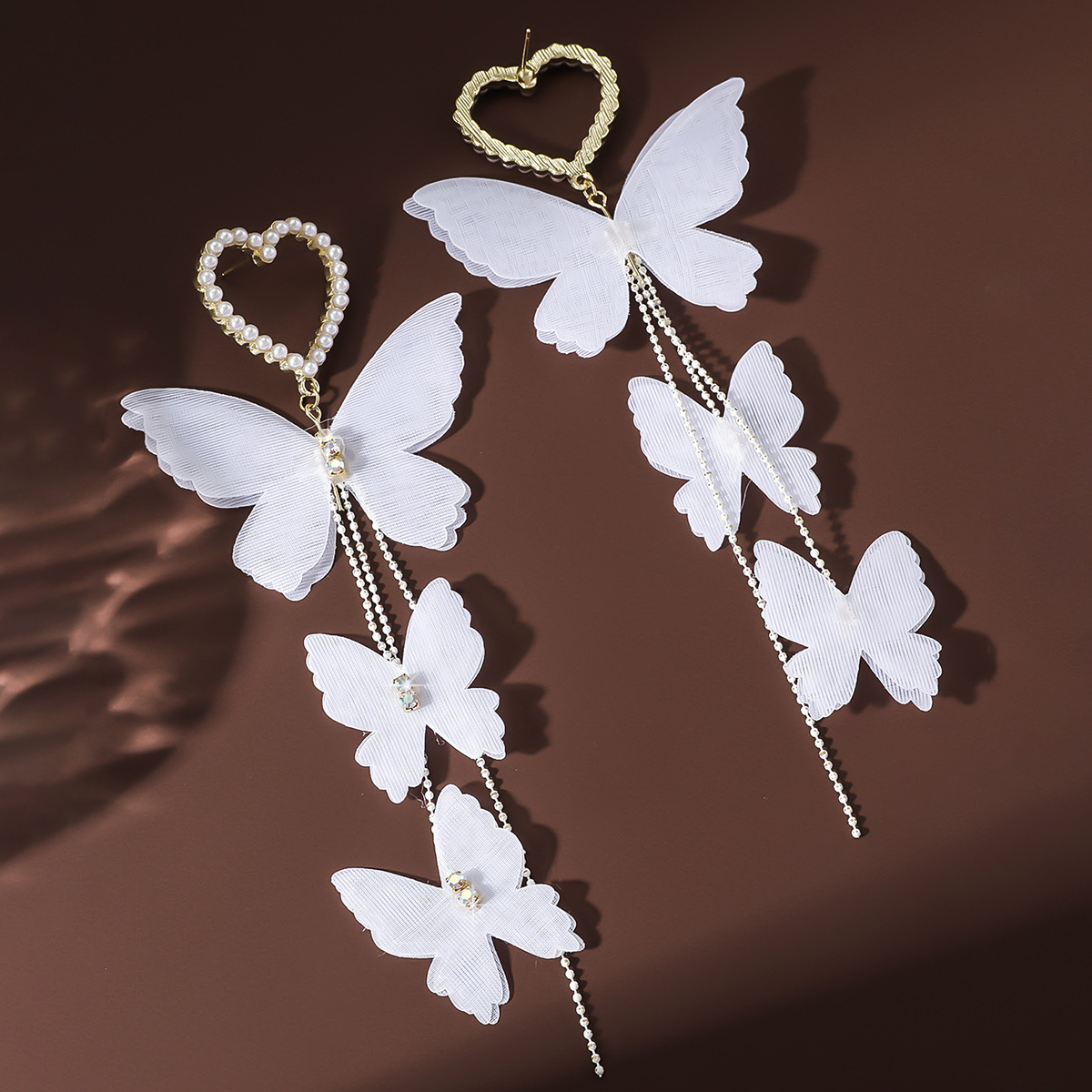2pc Bohemian Butterfly Inlaid Bracelet & Earrings Set