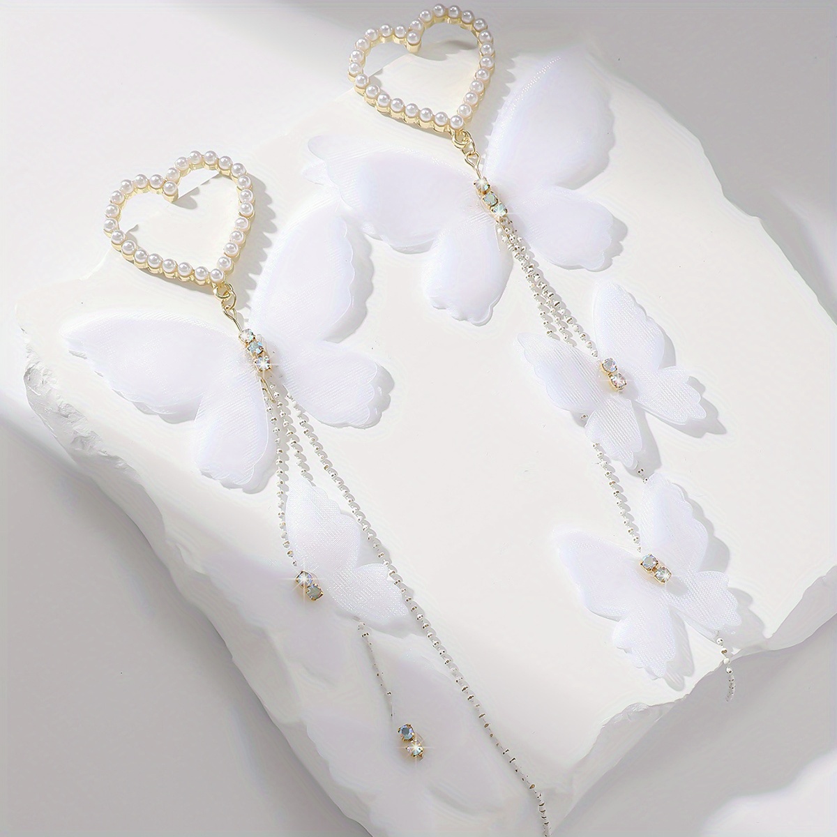 2pc Bohemian Butterfly Inlaid Bracelet & Earrings Set