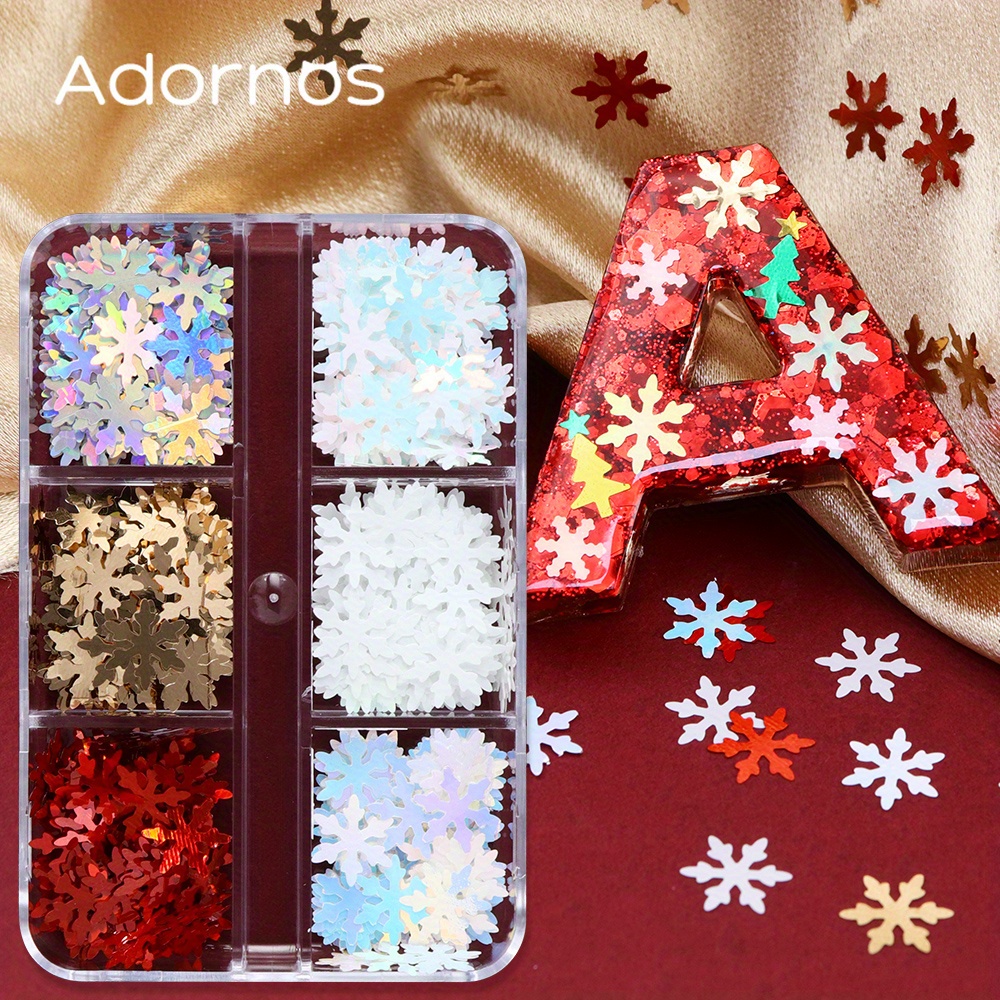 

Christmas Sequins - 6- Epoxy , For Diy , Jewelry Making & Decorations