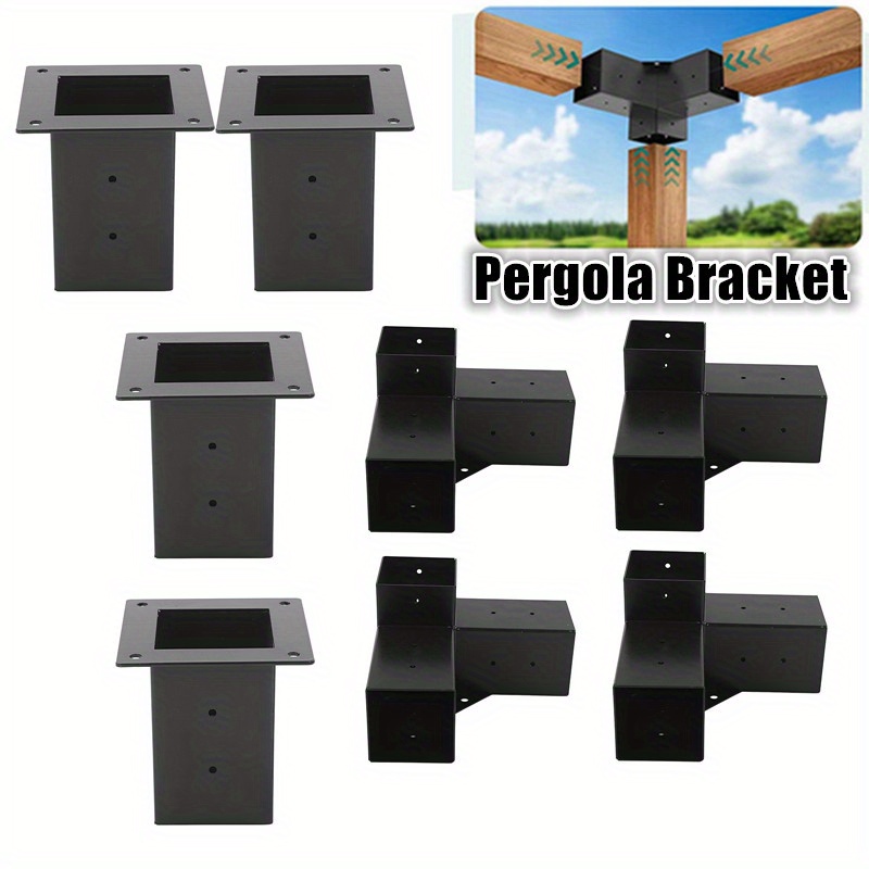 

Pergola Bracket Steel Elevated Wood Stand Hardware Kit For Outdoor Woodworking