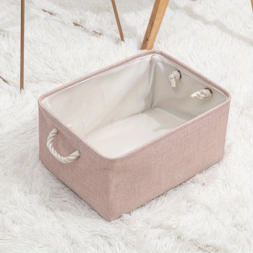 TEMU Storage Basket Bins - Decorative Baskets Storage Box Cubes Containers With Handles For Clothes Storage Books, Home, Office (1pc)