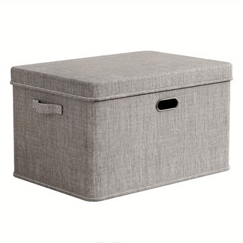 TEMU 1/3pcs Boîtes de rangement pliables en tissu de grande qualité | Couvercles et poignées détachables, Conteneurs de rangement, Paniers cubes,