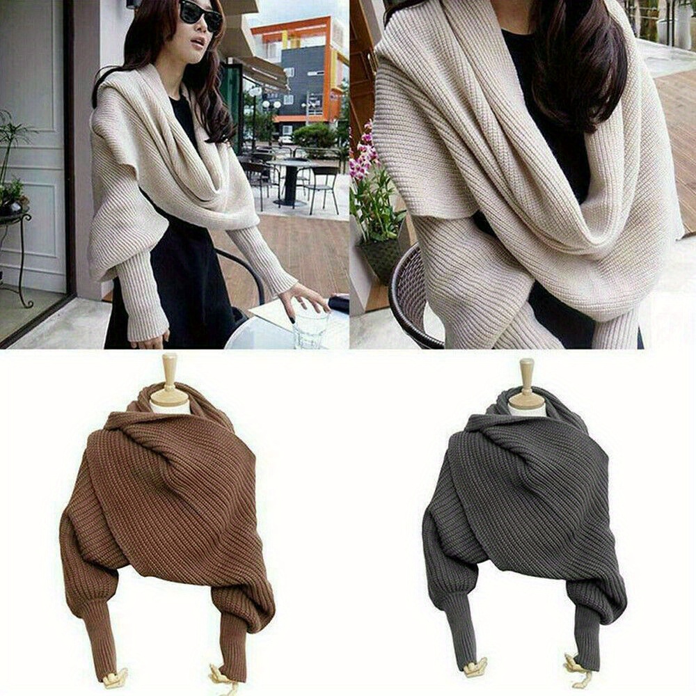

Christmas Unisex Knitted Scarf Long Sleeve Casual Comfortable Breathable Shawl Decor