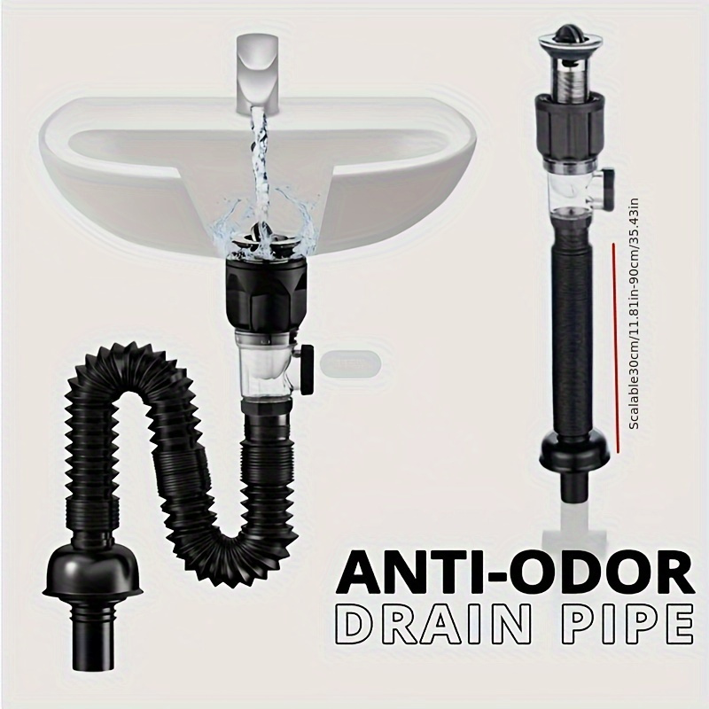 

Adjustable Anti-odor Sink Drain Pipe Set - Expandable Plumbing Trap, Flexible Design For Kitchen And Bathroom Sinks, Easy Installation, Space-saving, No Power Required - 1 Piece