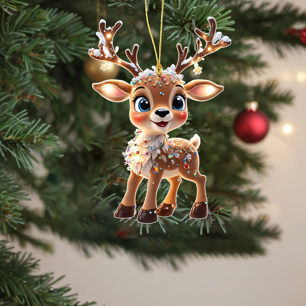 

Charming Reindeer Baby With Christmas Lights - Perfect For Car & Tree Decor, Ideal Holiday Gift For , Christmas, Valentine's Day & More