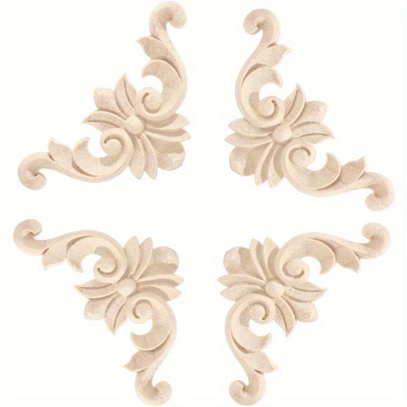 

4- Unfinished Wooden Molding, Decorative For , , , Cabinets, Use, , Bedroom Decor