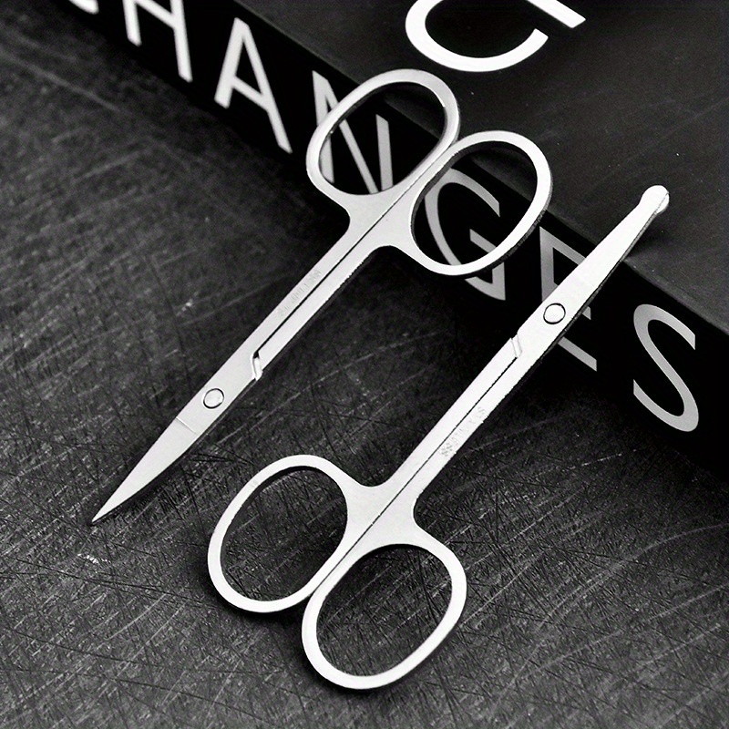 

Stainless Steel Nose Hair Trimming Scissors, Round Head, Curved Tip, Eyebrow Trimming, Beauty & Makeup Scissors, Mustache Trimmer